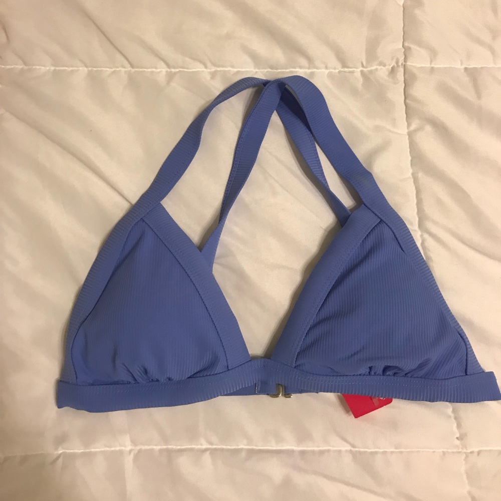 small blue bathing suit top